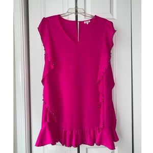 TCEC Pink Ruffle & STD Trimmed Dress
